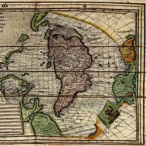 Image similar to 1 6 th century map of the portuguese empire on the planet of mars, old, colonization, age of discoveries