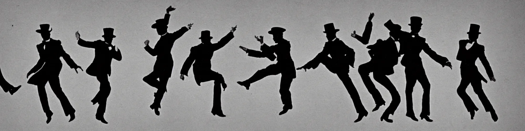 Prompt: ministry of silly walks study in the year 1865, very silly, silhouette