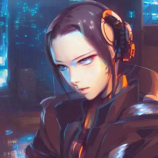 Prompt: an anime portrait of cyberpunk a snow-white girl with blue eyes, by Stanley Artgerm Lau, WLOP, Rossdraws, James Jean, Andrei Riabovitchev, Marc Simonetti, and Sakimichan, tranding on artstation