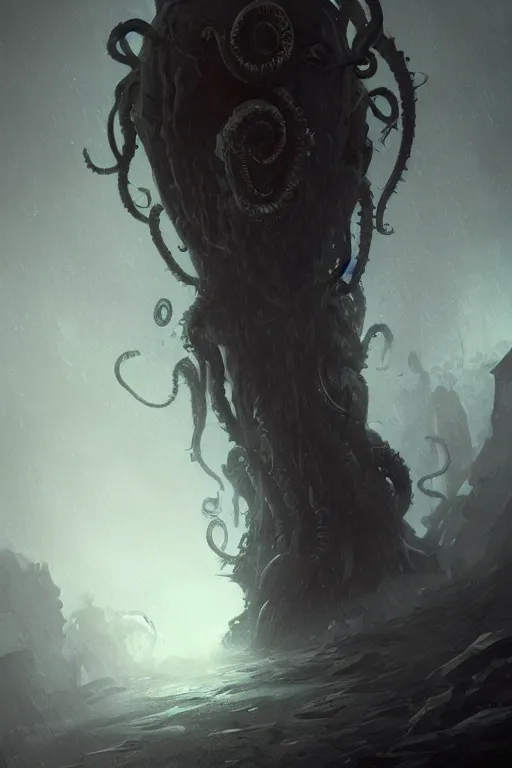 Image similar to lovecraftian nightmare, digital art, in the style of greg rutkowski, trending on artstation