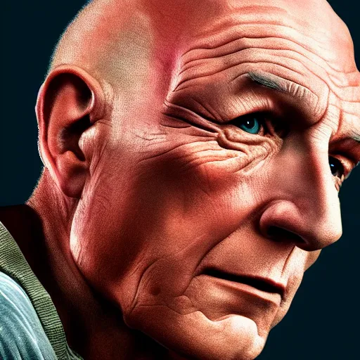 Image similar to picard ultra realistic, digital art, rich deep colors, smooth shadows, high resolution, cinematic