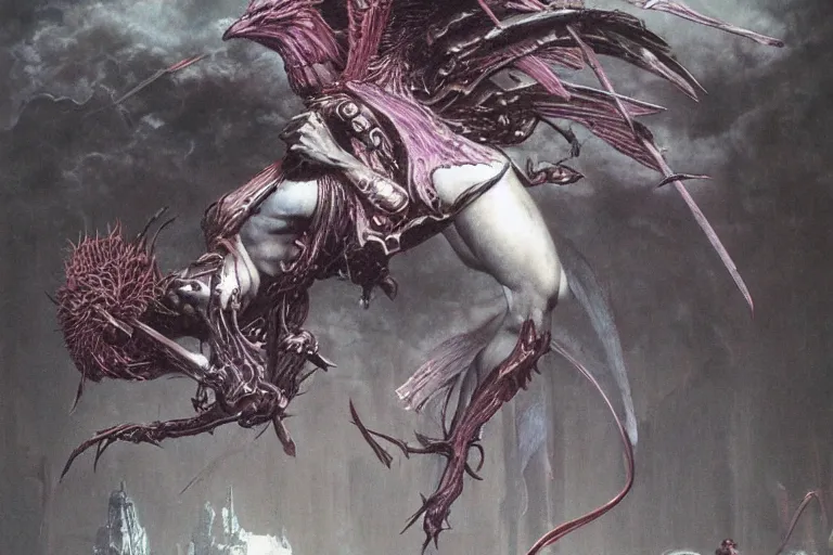 Prompt: corrupted valkyrie | Wayne Barlowe |