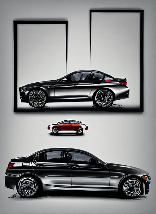 Image similar to abstract advertising illustration for bmw