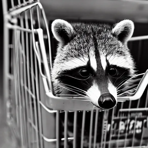 Image similar to raccoon in a shopping cart f 1. 8