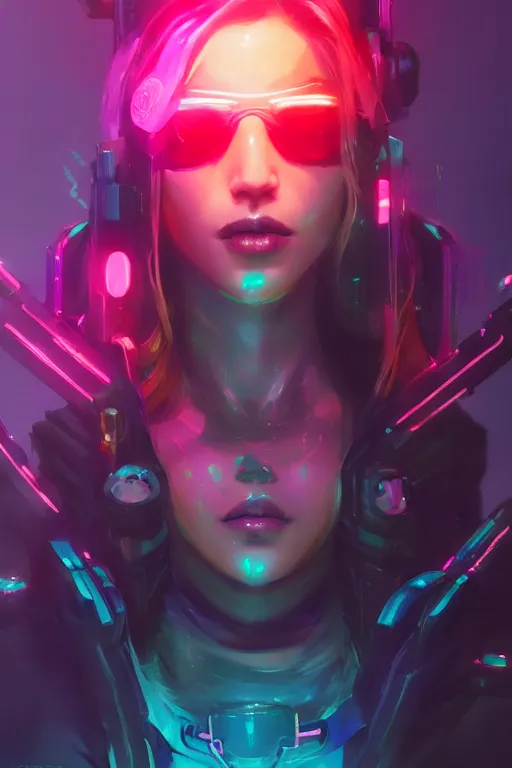 Image similar to caitlyn from league of legends, cyberpunk futuristic neon. decorated with traditional japanese ornaments by ismail inceoglu dragan bibin hans thoma greg rutkowski alexandros pyromallis nekro rene maritte illustrated, perfect face, fine details, realistic shaded, fine - face, pretty face