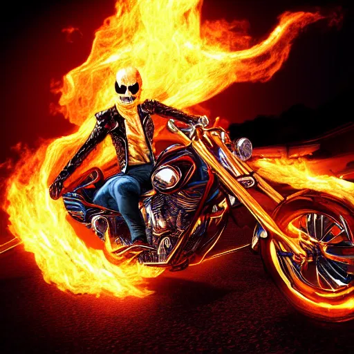 Image similar to ghost rider. Photorealistic.