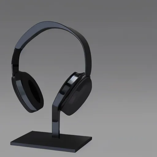 Image similar to wireless headphone stand machine, futuristic, techno, cyberpunk, product design, render, concept, fun