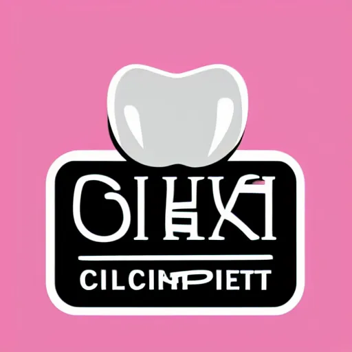 Image similar to a pink vector logo of dental clinic, designed, illustration, black color background