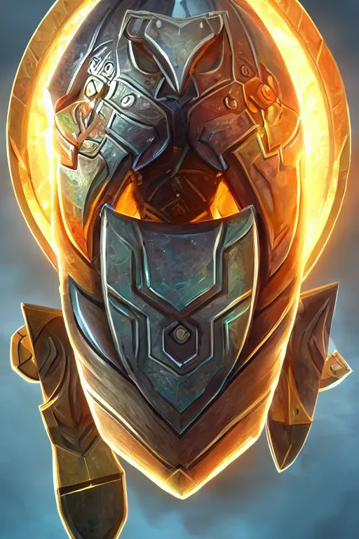 Image similar to shield fantasy epic legends game icon stylized digital illustration radiating a glowing aura global illumination ray tracing hdr fanart arstation by ian pesty and katarzyna da „ bek - chmiel