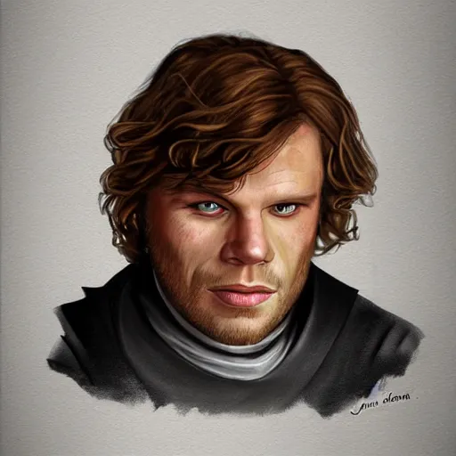 Image similar to Jamie Fraser caricature portrait by Krüger