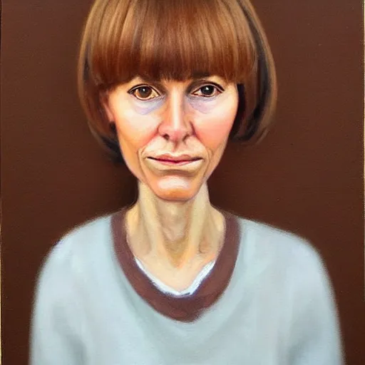 Image similar to a french and swedish woman with brown bangs, photorealistic, character portrait by jane freilicher, pinterest contest winner, regionalism, contest winner, academic art