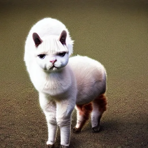 Image similar to a cat - alpaca - hybrid, animal photography