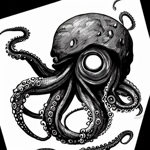 Image similar to giant eyeball monster with octopus tentacles, dnd art