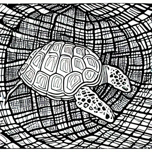 Image similar to grayscale coloring page of an underwater sea turtle