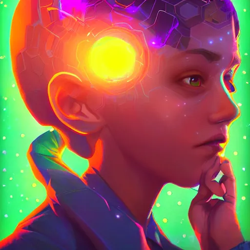 Image similar to skill magic geek inside matrix deepdream radiating a glowing aura stuff loot legends stylized digital illustration video game icon artstation lois van baarle, ilya kuvshinov, rossdraws,