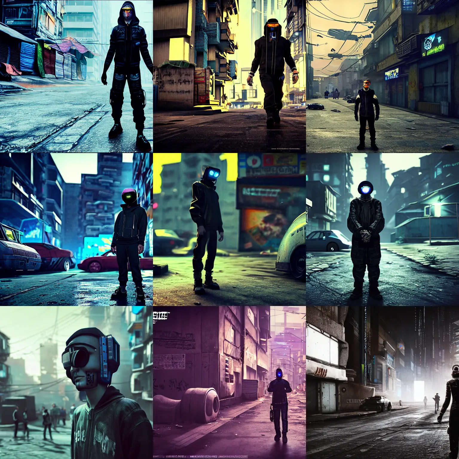 Prompt: A cyberpunk gopnik on the street of a cyberpunk slum on the Moon, lots of flying cars, diverse, lively, black sky full of stars, blinding sun, sci-fi, lots of flying cars, levitation, cyberpunk outfits, photorealistic, grainy, 35mm, intricate, very very beautiful, elegant, smooth, cinematic, Unreal Engine 5, by Beeple, trending on Artstation HD