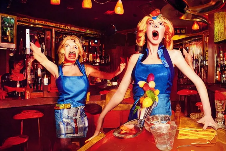 Image similar to singing waitress in a bar by david lachapelle