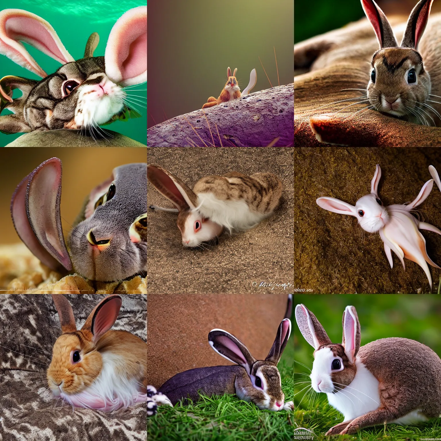 Prompt: a bunny-cat-squid-squid, wildlife photography