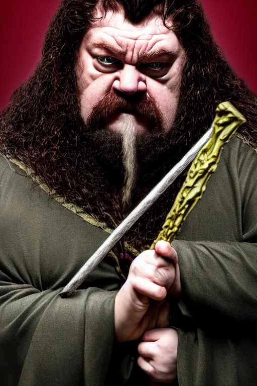 Image similar to hagrid frog face, gryffindor, hogwarts, high details, best composition, harry potter, dramatic pose, 4 k