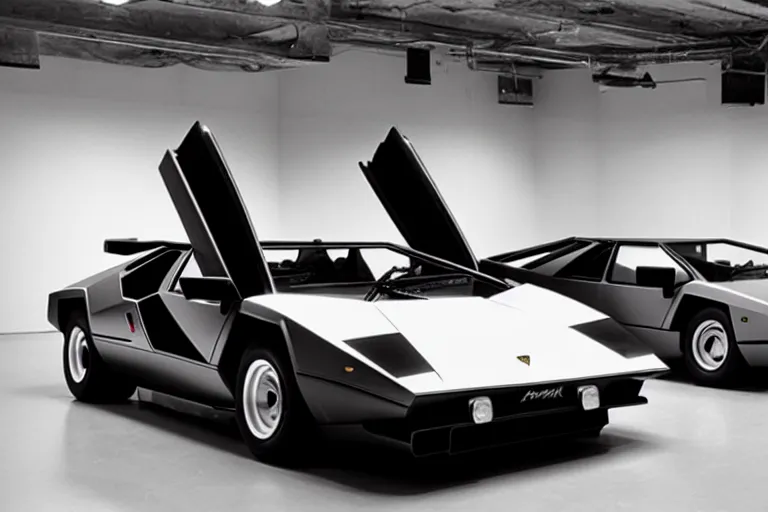 Prompt: lamborghini countach studio photo