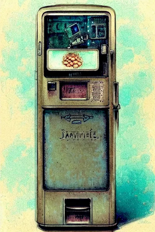 Prompt: ( ( ( ( ( 1 9 5 0 s robot vending machine. muted colors. ) ) ) ) ) by jean - baptiste monge!!!!!!!!!!!!!!!!!!!!!!!!!!!!!!