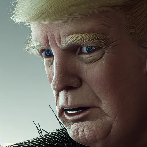 Prompt: donald trump is the witcher, hyper detailed, digital art, trending in artstation, cinematic lighting, studio quality, smooth render, unreal engine 5 rendered, octane rendered, art style by klimt and nixeu and ian sprigger and wlop and krenz cushart.