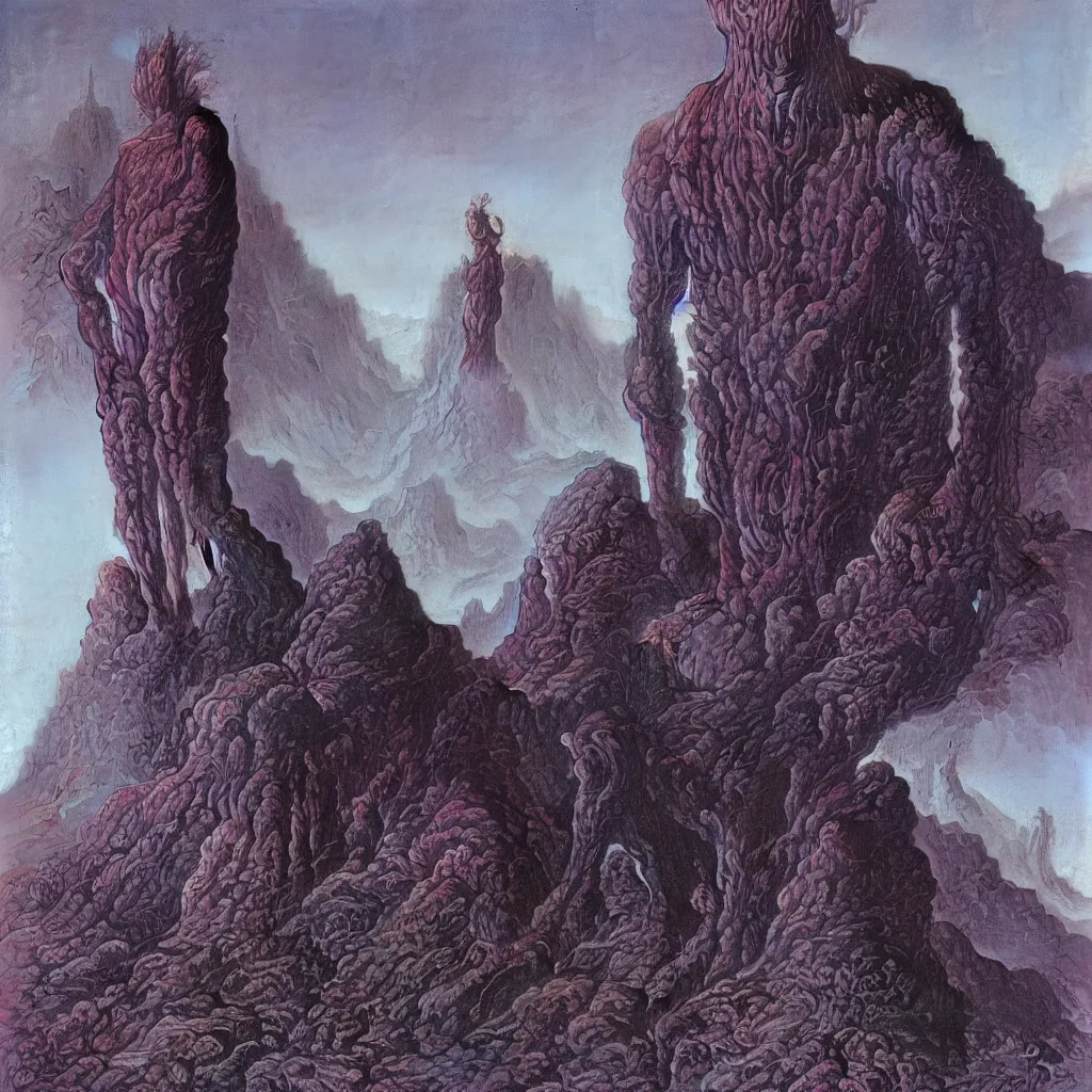 Image similar to a portrait of a character in a scenic environment by Wayne Barlowe