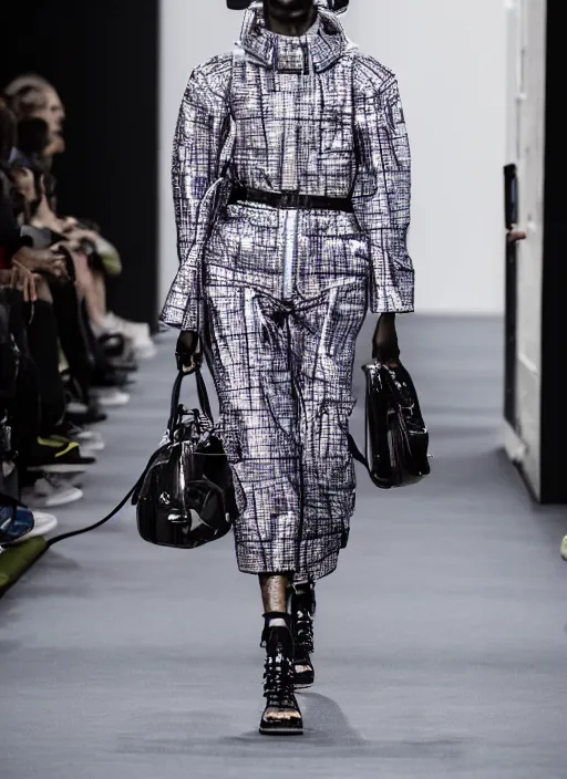 Image similar to hyperrealistic and heavy detailed balenciaga runway show of da baby, leica sl 2 5 0 mm, vivid color, high quality, high textured, real life