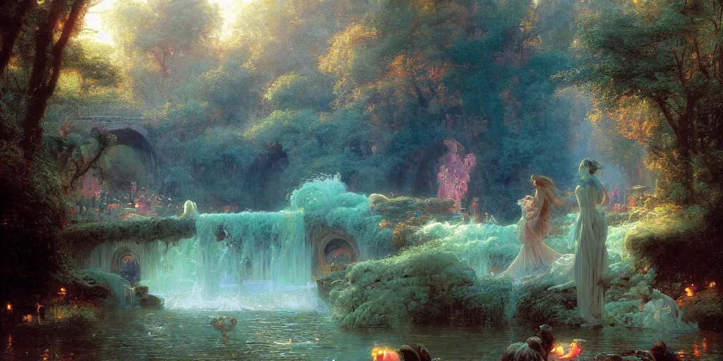 Image similar to River portal by Marc Simonetti and Delphin Enjolras and Pierre Auguste Cot