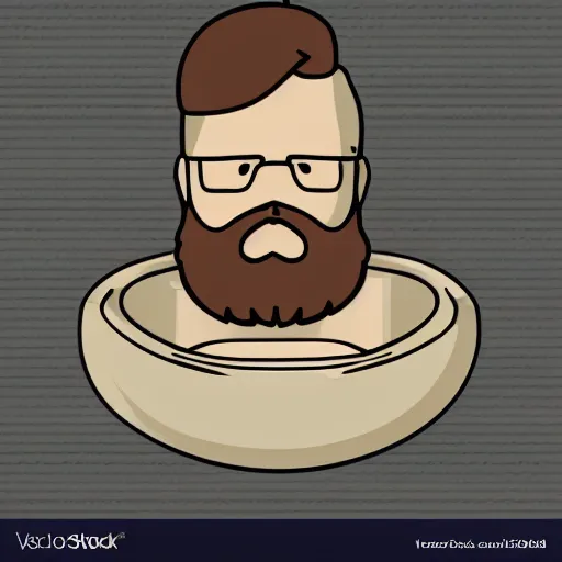 Image similar to bearded man turns bowl using woodlathe, vector art