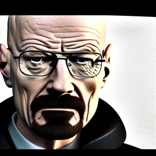 Image similar to walter white in metaverse , 3d render , octane render , 4k , HD , realistic