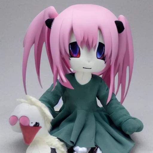 Prompt: cute fumo plush of a distressed harpy girl, anime girl