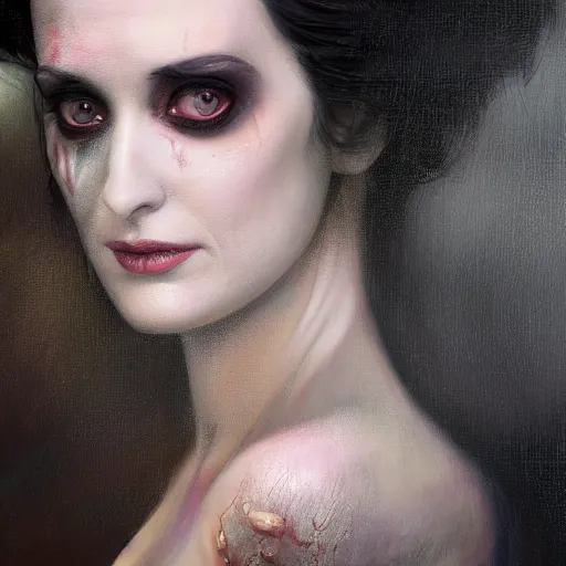 Image similar to closeup portrait shot of winona ryder as delirium of the endless, the sandman, thick fancy makeup, highly detailed, digital painting, artstation, concept art, soft focus, depth of field, artgerm, tomasz alen kopera, peter mohrbacher, donato giancola, joseph christian leyendecker, wlop, boris vallejo