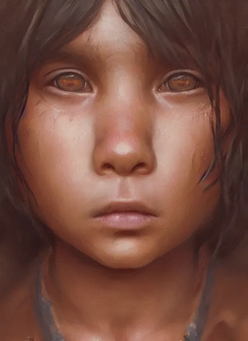 Image similar to highly detailed portrait of mowgli, unreal engine, fantasy art by greg rutkowski