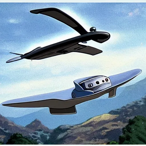 Prompt: flying car, ghibli