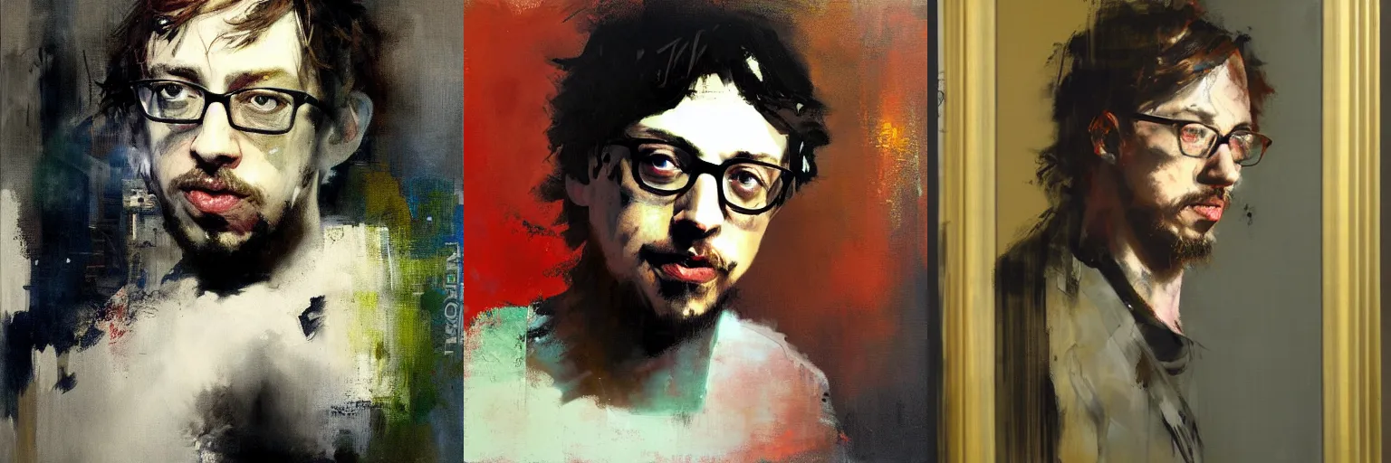 Prompt: A painting of Sam Hyde, by Jeremy Mann