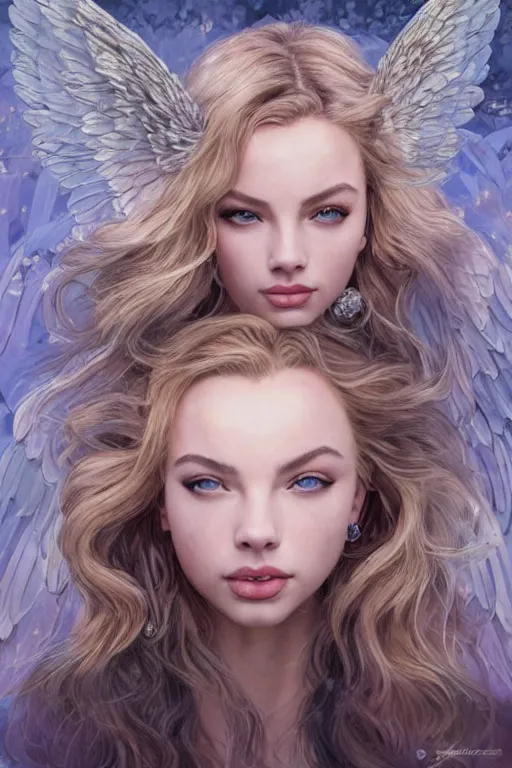 Image similar to ultra realistic illustration, a stunningly beautiful greek goddess of chaos in the throes of ecstasy played by jordyn jones and dove cameron and margot robbie and taylor swift and megan fox and natalie dormer, intricate, elegant, highly detailed, digital painting, artstation, concept art, smooth, sharp focus, illustration, art by artgerm and greg rutkowski and alphonse mucha