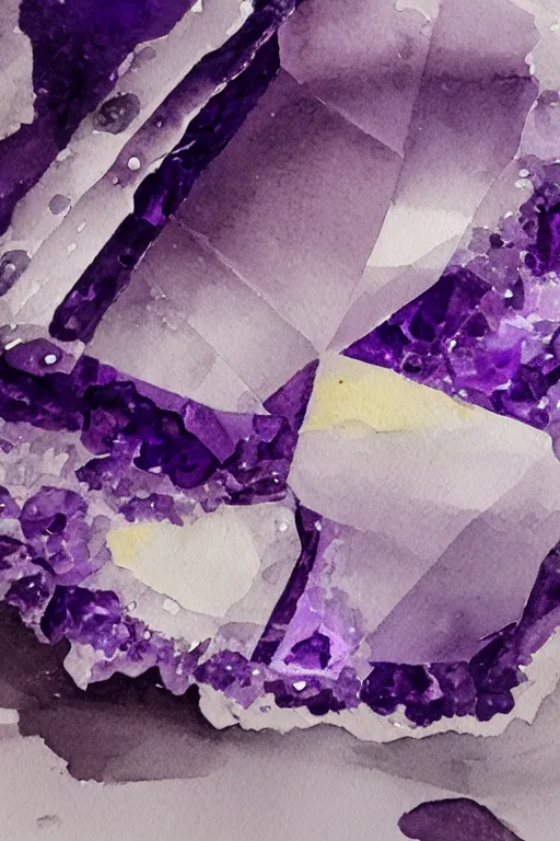 Image similar to hyperdetailed amethyst, watercolor