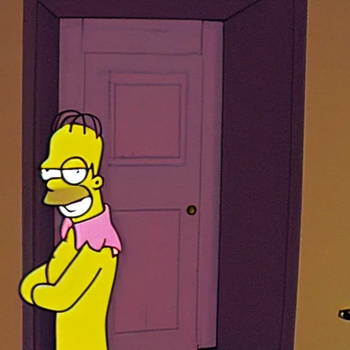 Prompt: Homer Simpson in The Shining