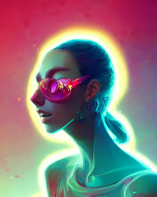 Image similar to lsd, acid trip, a beautiful woman with ( cat ) features, dramatic lighting, by lois van baarle, artgerm, wlop, greg rutkowski, ultra detailed colorful repeating fractals in the background by moebius, beeple, artstation