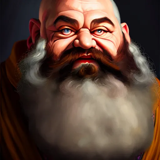 Image similar to portrait painting of a dwarven doctor, sharp focus, award - winning, trending on artstation, masterpiece, highly detailed, intricate, cartoon, anime. art by merwild and ernesto irawan and rachel denton