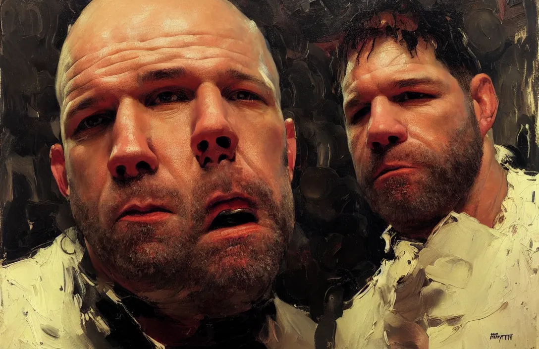 Image similar to portrait of dana white!!!!!!!!!!!!!!!!!!!!!!!!!!!, detailed face, detailed painting,, epic lighting, by ilya repin, phil hale and kent williams