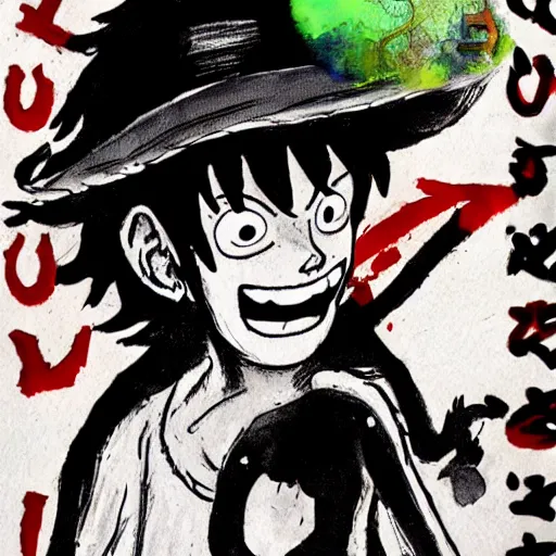 Prompt: monkey d luffy by neil gaiman