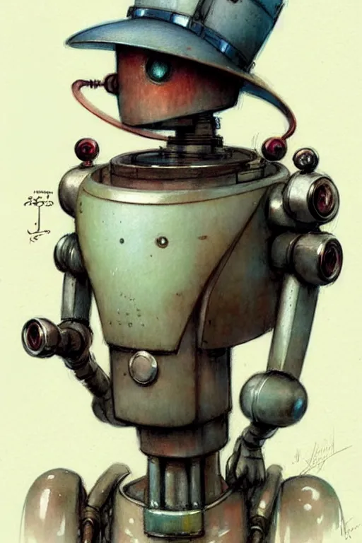 Prompt: (((((1950s robot detective. muted colors.))))) by Jean-Baptiste Monge !!!!!!!!!!!!!!!!!!!!!!!!!!!