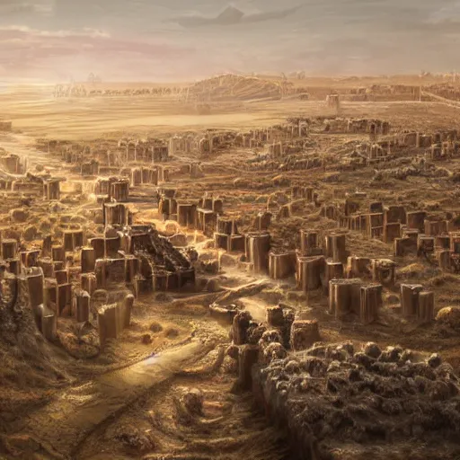 Prompt: a large kingdom in the desert, 8 k fantasy art illustration