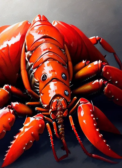 Prompt: portrait of epic lobster. highly detailed, digital painting, concept art, smooth, sharp focus, illustration, art by greg rutkowski