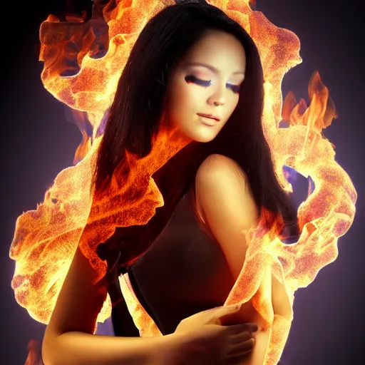 Image similar to radio Xray beauty girl in fire