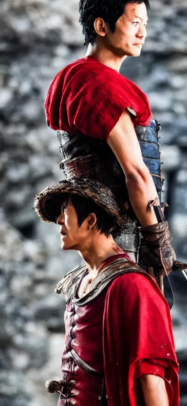 Image similar to photo of luffy in game of thrones, side shot, by shunji dodo, 8 k resolution, high quality