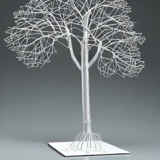 Image similar to a machine that makes wire trees automatically, intricate, highly detailed, photorealistic, sleek, automated