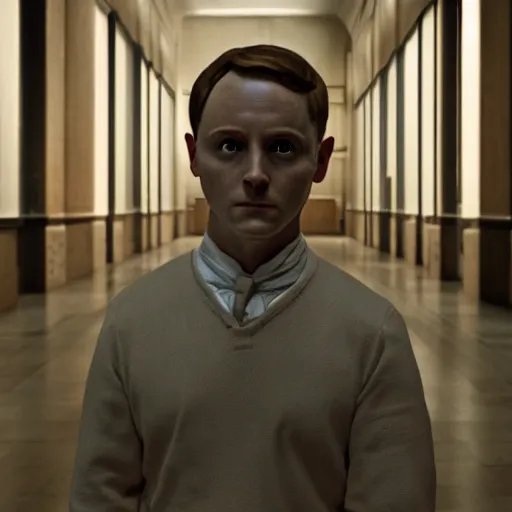 Prompt: young hannibal lecter in an art museum, artstation, concept, realistic, high quality, smooth, cinematic lighting